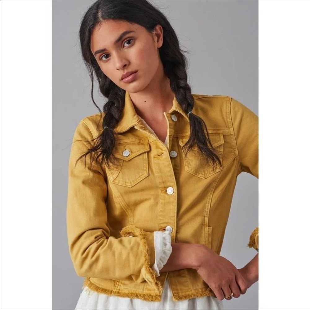 Anthropologie Mustard Jean Jacket